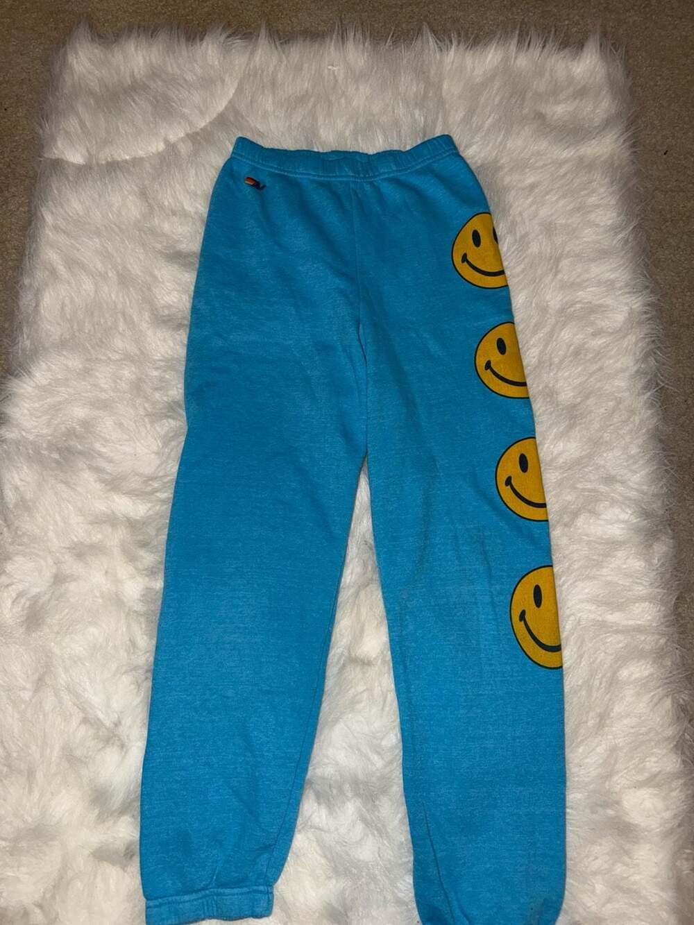Aviator Nation Smiley Sweatpants Size 14 Blue